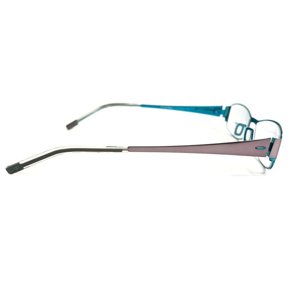 Morel Eyeglasses Frames Lightec 6591L GB 036 Blue Silver Rectangular 49-16-135